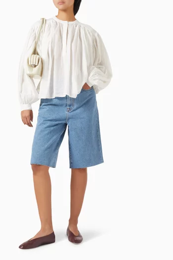 Baggy-fit Bermuda Shorts in Cotton-denim