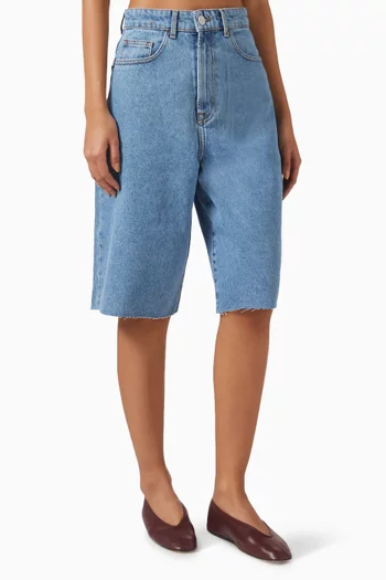 Baggy-fit Bermuda Shorts in Cotton-denim