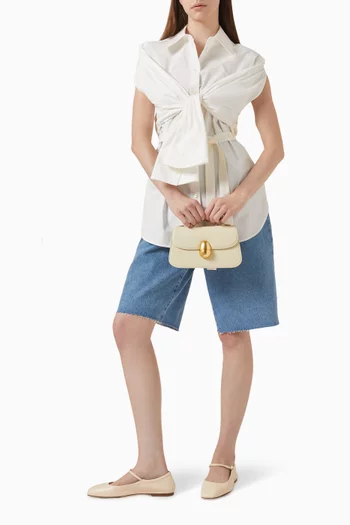 قميص بنمط فيست بوبلين وحرير