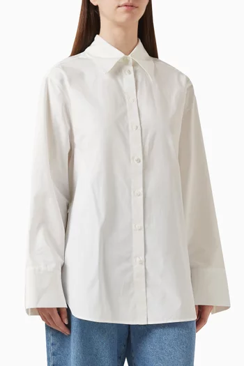 قميص بنمط فيست بوبلين وحرير