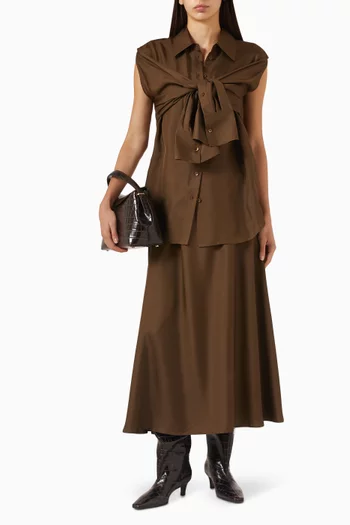 Gilet Belted Dress in Silk