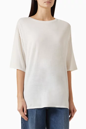 Longline Oversized T-shirt in Wool-knit