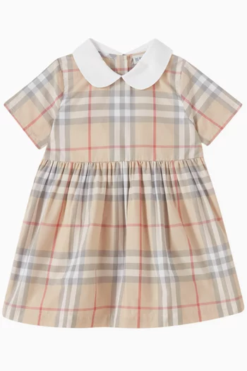 Check Dress & Bloomers in Poplin