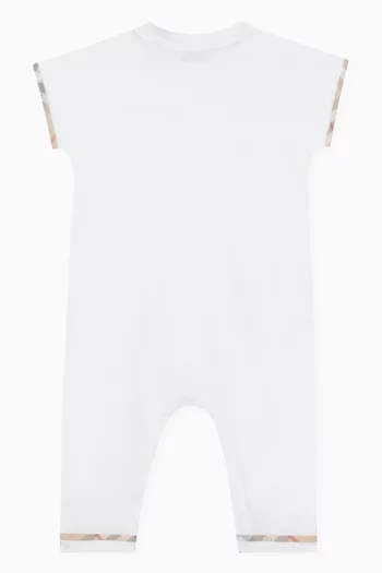 Check Trim Romper in Cotton