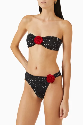 Acapulco Rose-appliqué Bikini Top in ECONYL®