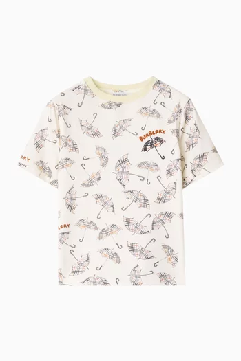 Check Umbrella T-shirt in Cotton