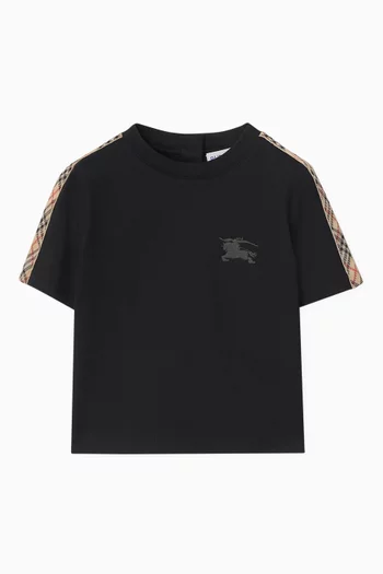 Check-tape T-shirt in Cotton