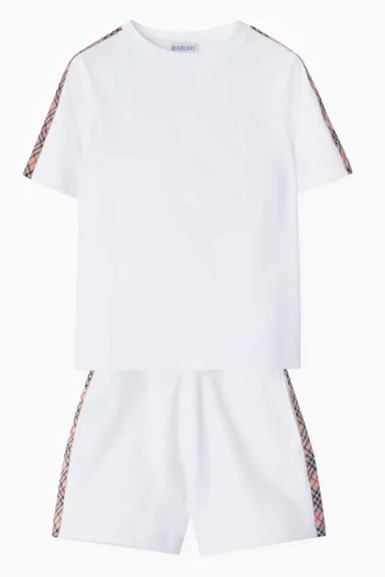 Check-tape T-shirt in Cotton