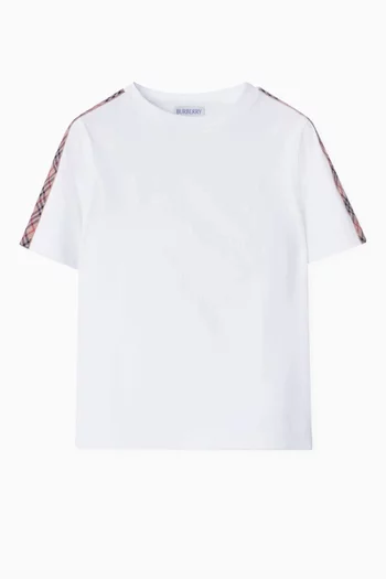 Check-tape T-shirt in Cotton