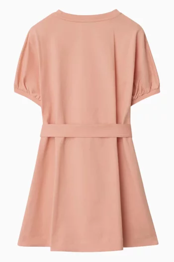 Equestrian Knight Check-tape Dress in Cotton