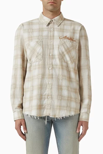 Bleach Bandana Patch Flannel Shirt in Cotton
