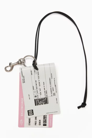 Train Ticket Keyring Charm in Leather