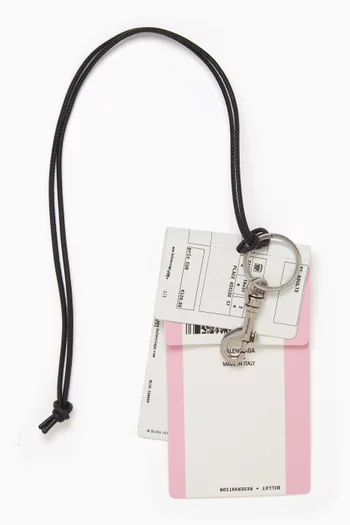 Train Ticket Keyring Charm in Leather