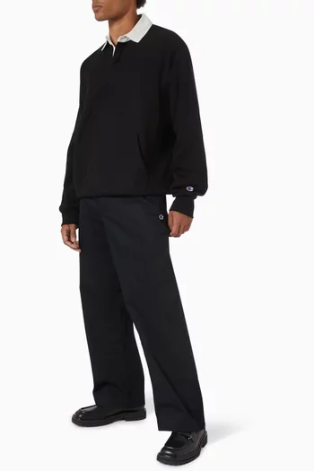 Wide-leg Chino Pants in Woven Cotton-blend