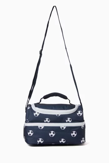 Double-decker Lunch Bag in Cotton Canvas
