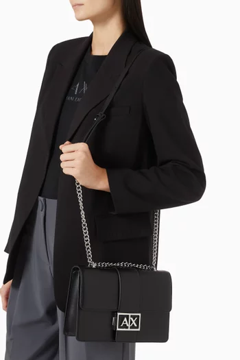 Metal Logo Shoulder Bag