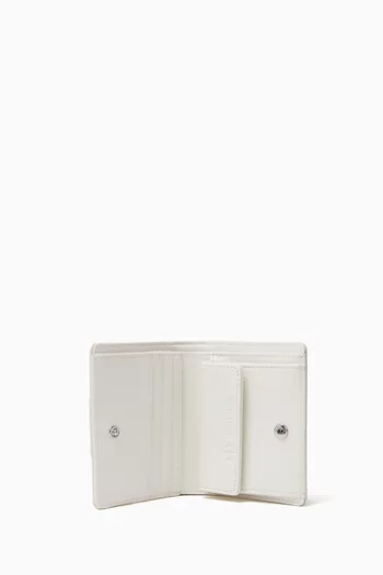 محفظة ثنائية الطي بشعار الماركة جلد صناعي