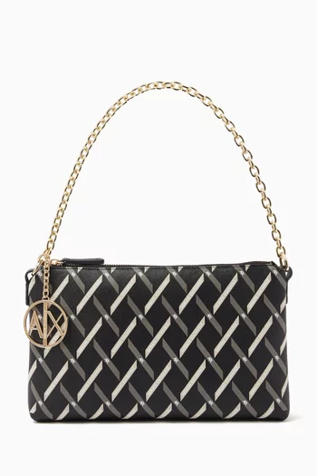 Printed Shoulder bag in Faux Leather