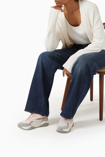 Low-top Sneakers in Leather & Mesh