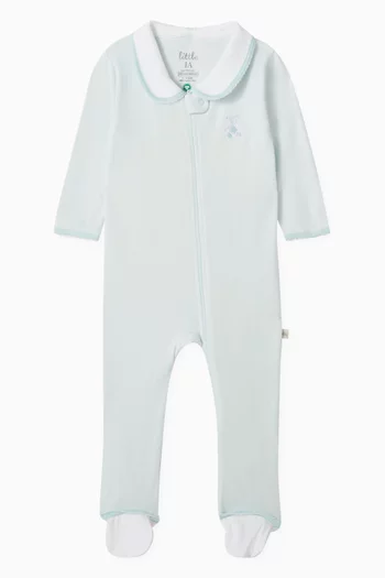 Teddy Smart-zip Sleepsuit in Organic Cotton