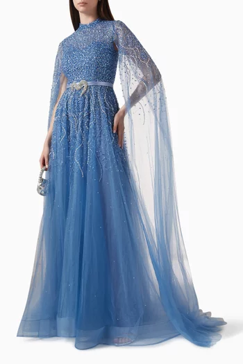 Bead-embellished Gown in Tulle