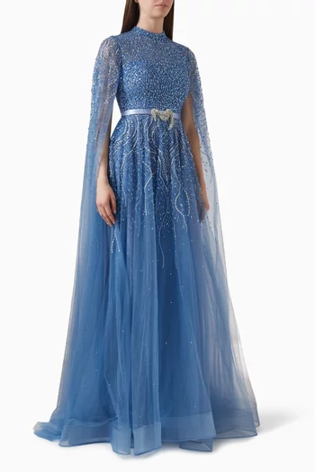 Bead-embellished Gown in Tulle