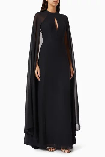 فستان سهرة بكاب وفتحة