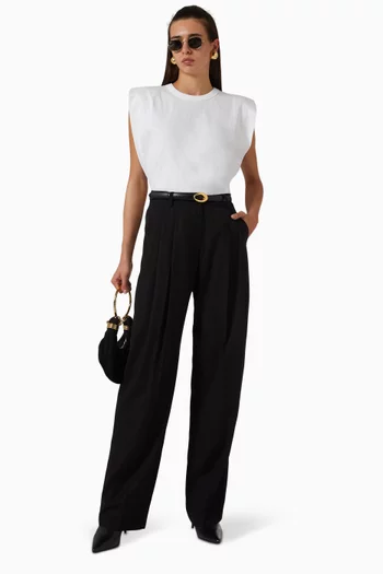 Eva Padded Shoulder T-Shirt in Cotton