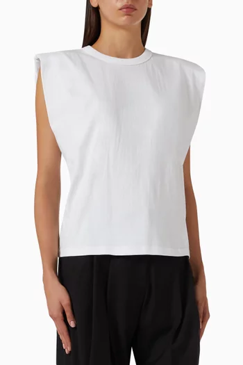 Eva Padded Shoulder T-Shirt in Cotton