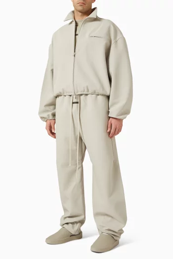 Zip-up Jacket in Bonded Canvas