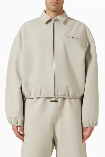 Zip-up Jacket in Bonded Canvas