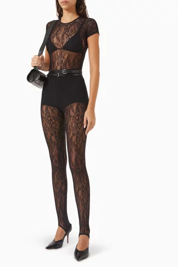 Sheer Stirrups Leggings in Lace
