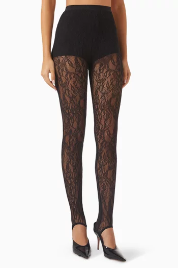 Sheer Stirrups Leggings in Lace