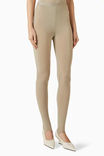 Sheer Stirrups Leggings in Nylon Blend