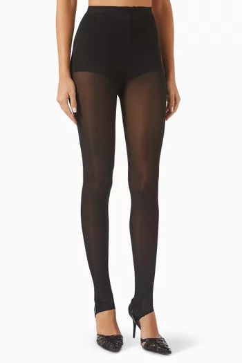 Sheer Stirrups Leggings in Nylon Blend