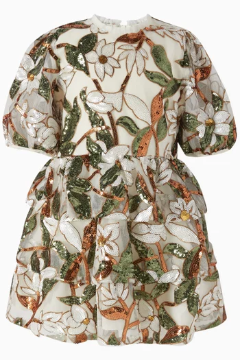 Maddie Sequin Floral Mini Dress