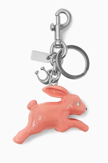 Bunny Bag Charm in Silver-tone Metal