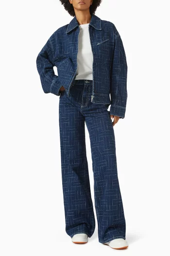 جاكيت بنقشة نسيج دينم ياباني