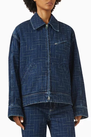 جاكيت بنقشة نسيج دينم ياباني