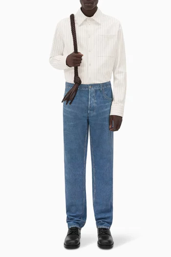 بنطال جينز بوي فريند بنقشة دينم جلد