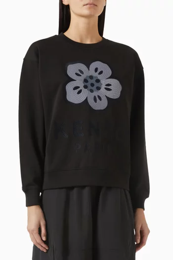 Boke Flower Embroidered Sweatshirt in Cotton
