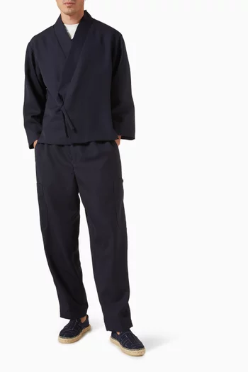 Cargo Jogging Pants in Virgin Wool