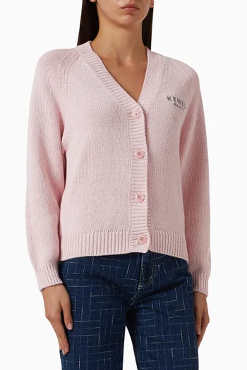 كارديغان مطرز بشعار زهرة بوكي قطن وصوف