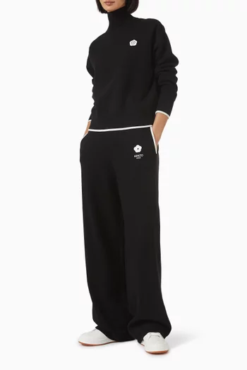 سترة مزينة بشعار زهرة بوكي 2.0‏ مزيج صوف