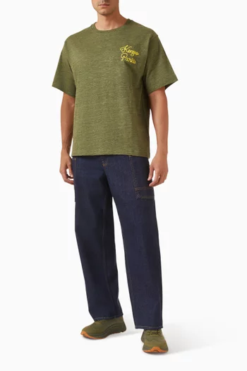 Chainstitch Embroidered T-shirt in Cotton