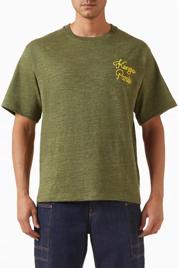 Chainstitch Embroidered T-shirt in Cotton