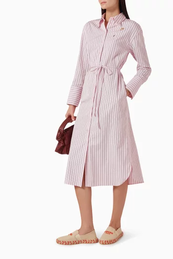 Boke Flower Pin Shirtdress in Cotton Poplin