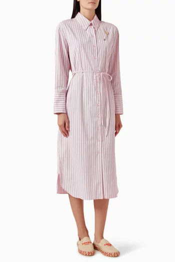 Boke Flower Pin Shirtdress in Cotton Poplin