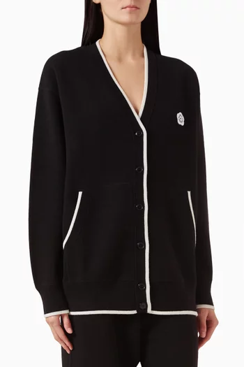 كارديغان مزين بشعار زهرة بوكي 2.0‏ مزيج صوف