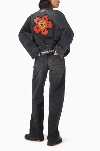 جاكيت بأكمام كيمونو وتطريزات دينم ياباني كينزو × فوتورا 2000